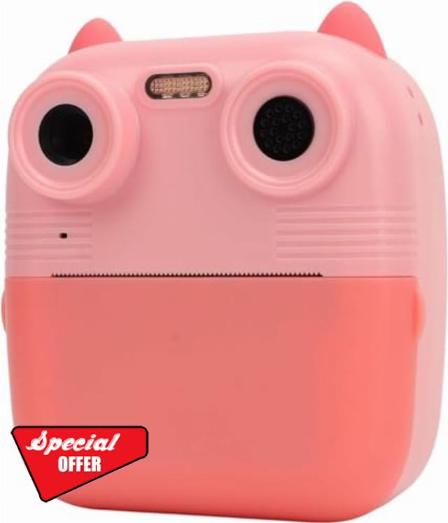 SQUADO Digital Camera Instant Print Front and Back LED Fill Light for Travel and Teens Pink