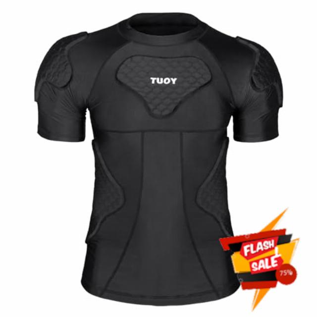 DGYAO Shoulder Protector Padded Comprssion T Shirt