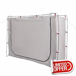 idaXL Grey Waterproof Storage Tent for Camping – Durable Polyester and PU Material – Easy Assembly with Fibreglass Poles – 200x79x150cm