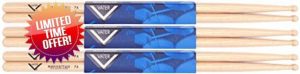 Vater Drumsticks VS3P7AW - Manhattan 7A - American Hickory Series - Wood Tip - 3 Pair Pack