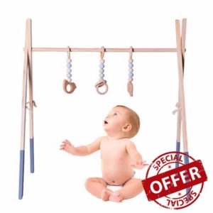 Gdiojnfg Wooden Baby Gym