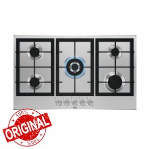 AEG 3000 Series 90cm 5 Burner Gas Hob with Wok Burner - Stainless Steel