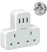 TESSAN Plug Adapter Worldwide with 4 USB and 1 AC Socket, International Travel Adapter UK to Euro...