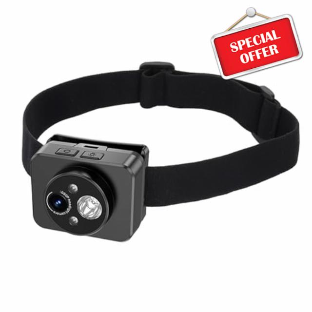Head Mounted 1080P Action Camcorder With Bright LED For Cycling Climbing And Extremes Sports