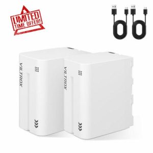 VILTROX NP-F970 Battery 2 Pack 6600mAh Replacement Battery for F970 F960 F950 F770 F750 F570 F550 F330