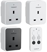 2 Pack Remote Control Plug Sockets, TESSAN Wireless Remote Control Sockets with 30m Operating Ran...