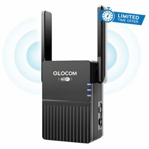 QLOCOM 2024 Newest WiFi Extender Booster 300Mbps WiFi Range Extender 2.4GHz WiFi Booster for Home Up to 2200 Sq.ft