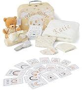 Personalised Baby Gifts - Unisex in Grey Keepsake Box Includes Baby Essentials for Newborn, Teddy...
