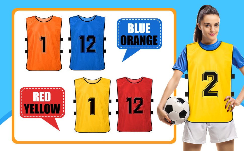 Reversible Numbered Team Sports Pinnies Jerseys