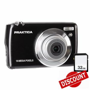 Praktica Compact Digital Camera with 32GB SD Card - Rechargeable