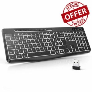 TECURS Wireless Keyboard White Backlit
