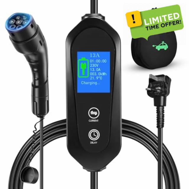 Yigowyigo EV Charger Cable Type 2 to 3 Pin Plug 15M