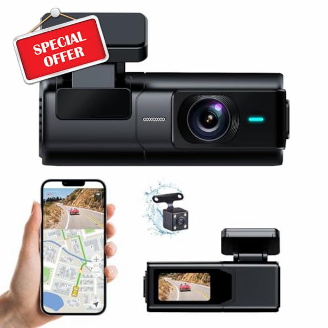 Dash Cam Front and Rear with WiFi