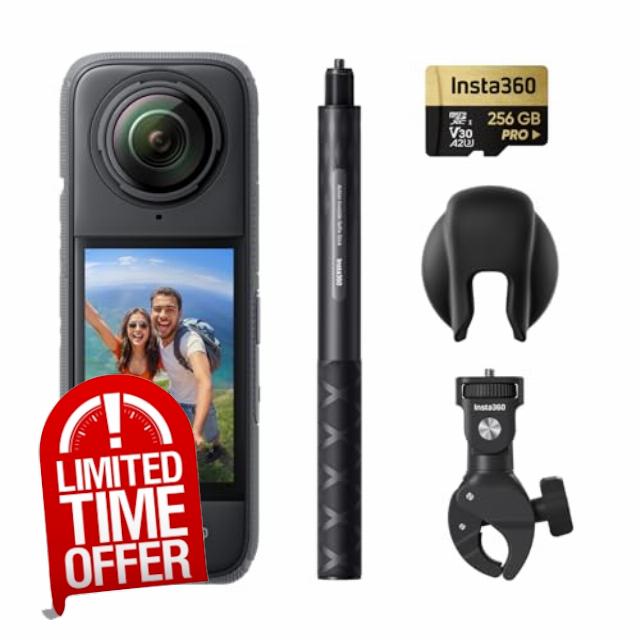 Insta360 X4 Motorcycle Bundle - 8K Waterproof 360 Action Camera