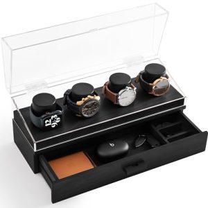 Drawer & Leather Lining – Wooden Mens Watch Box & Watch Case – Lifetime Assurance