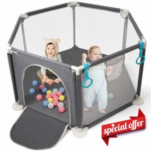 I BUY IT Baby Playpen by 6 Sides with Breathable Mesh