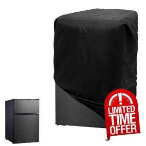 BOSKING Compact Refrigerator Cover Outdoor or Indoor Fridge Freezer Cover Waterproof Dustproof Chest Deep Freezer Cover Mini Single Fridge Cover - Black