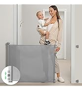 Momcozy Retractable Stair Gate for Baby, Extends up to 140cm Wide, 83cm Tall, Extra Wide Baby Saf...