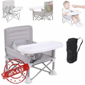 Baby Booster Chair Baby Folding Dining Chair Toddler Camping Chair Booster Seat with Removable Tray for Baby