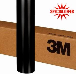 3M 2080 SATIN BLACK S12 Car Wrap Air-Release Vinyl Film Bubble-Free Application (20cm x 152cm (7.9in x 59.8in))