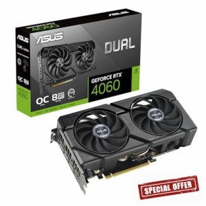 ASUS GeForce RTX 4060 DUAL EVO 8G OC Gaming Graphics Card - 2535MHz Boost Clock