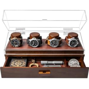 Drawer & Leather Lining – Wooden Mens Watch Box & Watch Case – Lifetime Assurance