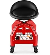 HOMFME 150KG Capacity Rolling Mechanic Stool, Height Adjustable Padded Creeper Seat with Tool Tra...