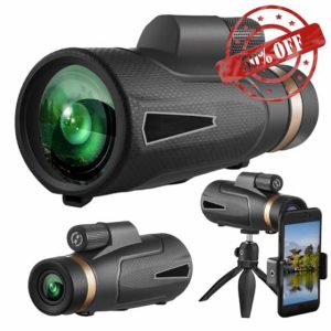 NEW 2024 12X50 Pro Monocular Telescope High Powered for Smartphone Monoculars for Adults High Definition Monocular Telescope for Stargazing Hunting Wildlife Bird Watching Travel Camping Hiking