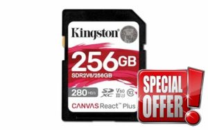 Kingston Canvas React Plus V60 SD 256GB SDXC UHS-II 280R/150W U3 V60 for Full HD/4K