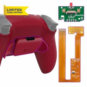 eXtremeRate Volcanic Red Rubberized Grip Programable Rise Remap Kit for PS5 Controller BDM-030 BDM-040