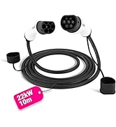 Cord Type 2 to Type 2 EV Charging Cable, 32amp, 22kW, 7.5 Metre, Three Phase