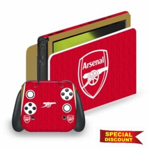Head Case Designs Officially Licensed Arsenal FC Home 2023/24 Crest Kit Vinyl Sticker Gaming Skin Decal Cover Compatible With Nintendo Switch OLED Bundle