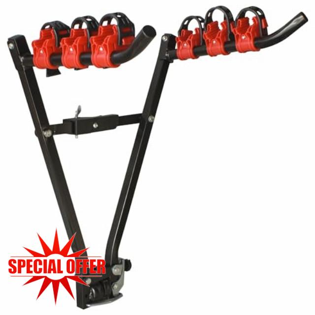 Taylor & Brown 3 Bike Tow Bar Towbar Towball Mount Cycle Bicycle Carrier Triple Heavy Duty Car Van Rear Mounted Rack Stand Ball Mou