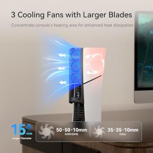 KIWIHOME PS5 Slim Fan with Auto Speed