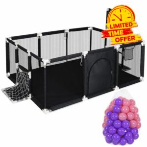 Taylor & Brown Baby Playpen 178 x 120cm Large Activity Toddler Fence Play Yard with 100 Ocean Balls