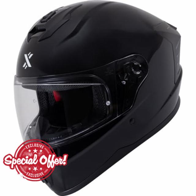 Shox Apex Solid Motorcycle Helmet ECE 22.06 Approved Unisex Full Face Street Sportsbike Motorbike Riding Safety Crash Lid Scooter Moped