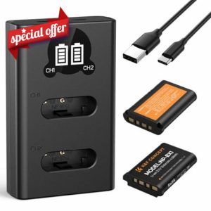 K&F Concept 2-Pack NP-BX1 Battery and Charger Set