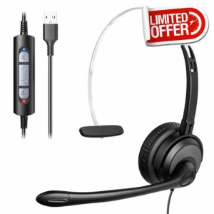 Voistek USB Headset with Microphone for PC Laptop