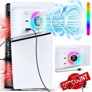 FASTSNAIL RGB Cooling Fan with Plate Cover for PS5 Slim Digital/Disc