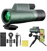 GOHHME 12 X 50 Monocular Telescope Monoculars for Adults BAK4 Prism with Smartphone Holder Upgrad...