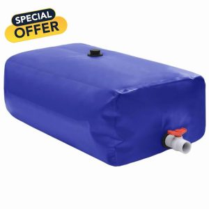 idaXL PVC Foldable Water Tank with Tap - Durable Storage Container