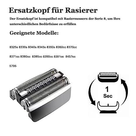 Replacement Shaver Part Compatible with Braun Electric Shaver S8 Replacement Head Accessories for Braun Series 8 8567cc 8410s 8463cc Etc