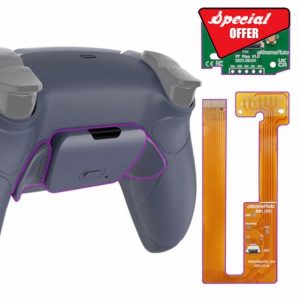 eXtremeRate Sterling Silver Rubberized Grip Programable Rise Remap Kit for PS5 Controller BDM-030 BDM-040