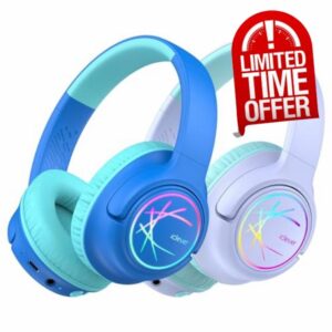 iClever Kids Wireless Headphones with LED Lights