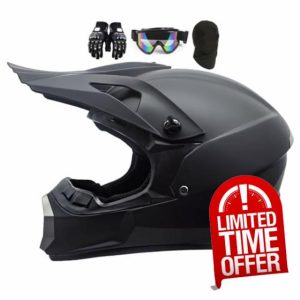Matt Black Motocross Helmet Adult