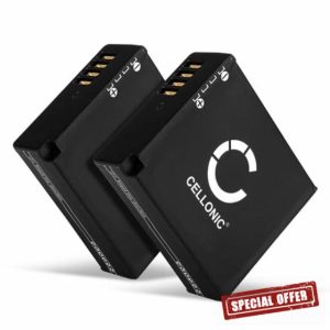 2x CELLONIC Battery Compatible with Panasonic Lumix DC-GX9 DMC-LX100 DMC-GX80 DMC-TZ80 DC-LX100 II DC-TZ90 DC-TZ202 980mAh 7.2V - 7.4V