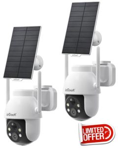 ieGeek 2K Solar Security Camera Outdoor Wireless(2pcs)