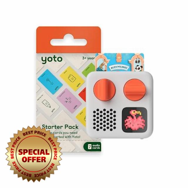 Yoto Mini (2024 Edition) + Starter Pack Bundle – Kids Screen-Free Bluetooth Audio Player