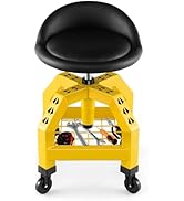 HOMFME 150KG Capacity Rolling Mechanic Stool, Height Adjustable Padded Creeper Seat with Tool Tra...
