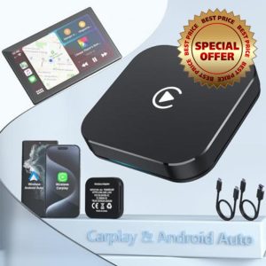 Wireless CarPlay Adapter Android Auto Adapter 2024 Upgrade Plug & Play Dongle Converts Wired to Wireless for Factory Wired CarPlay Cars from 2016